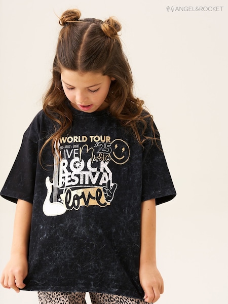 Angel & Rocket Black Edie Band T-Shirt (H54812) | R$ 120 - R$ 160