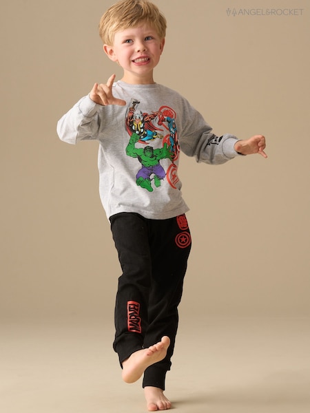 Angel & Rocket Grey Marvel Graphic Print Pyjamas (H54849) | AED143 - AED167
