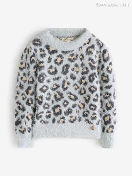 Angel & Rocket Grey Ginny Leopard Print Eyelash Jumper (H54852) | AED167 - AED190