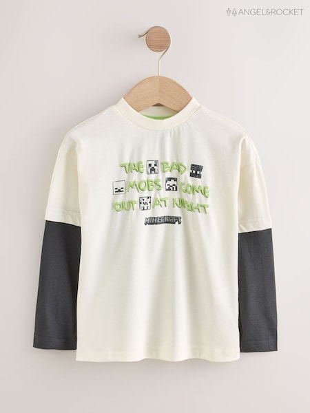 Angel & Rocket White Minecraft Logo T-Shirt (H54855) | 99 QAR - 119 QAR