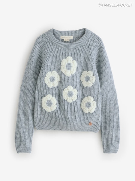 Angel & Rocket Grey Rumi Embellished Flower Jumper (H54859) | €37 - €42