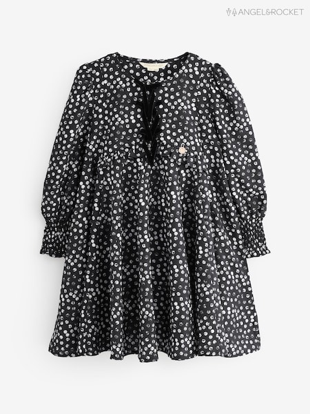 Angel & Rocket Black Saskia Godet Spot Dress (H54864) | R$ 275 - R$ 315