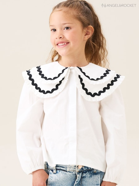Angel & Rocket White Lola Double Collar Blouse (H54873) | R$ 235 - R$ 275