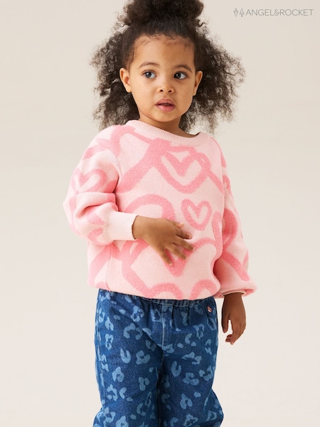 Angel & Rocket Pink Harlow Mini Heart Jumper (H54877) | R$ 235 - R$ 255