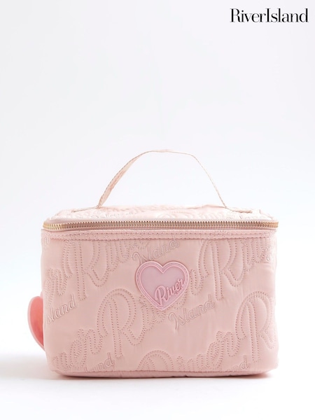 River Island Pink Girls Nylon Script Black Lunchbox (H54901) | €20