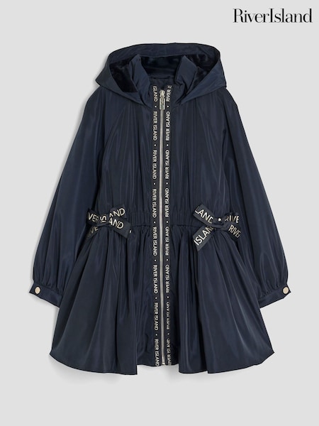 River Island Blue Girls Peplum Rain Mac Coat (H54906) | €53
