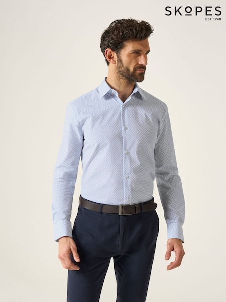 Skopes Tailored Fit Geo Print Luxury 100% Cotton Formal Shirt (H54932) | €60