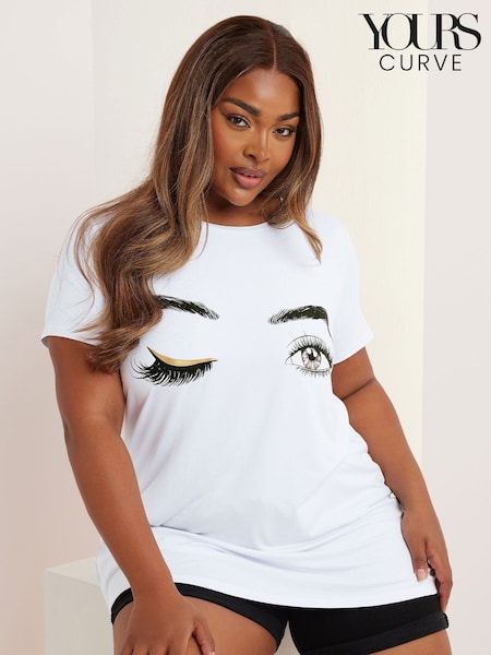 Yours Curve Off White Printed T-Shirt (H54938) | €28