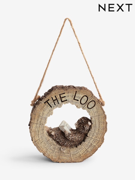 Natural Hamish Reversable Hanging Bathroom Sign (H54963) | €10