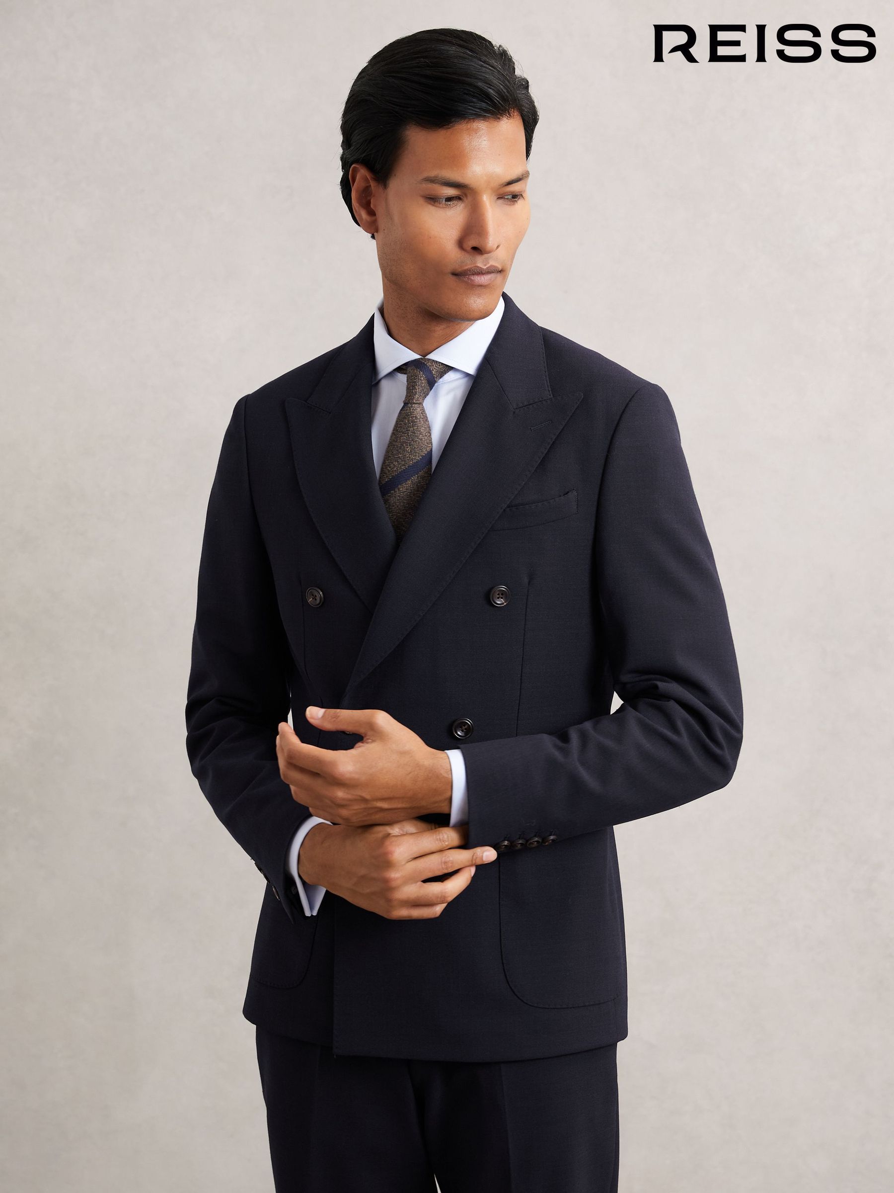 スーツ Double-breasted setup & shirt & tie Double Breasted Suit Blazer - Grey Charcoal Shadow Stripe