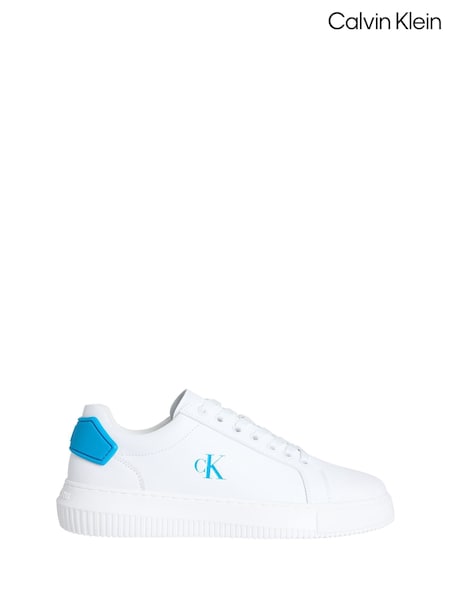 Calvin Klein White Chunky Cupsole Patch Leather Shoes (H55207) | €154