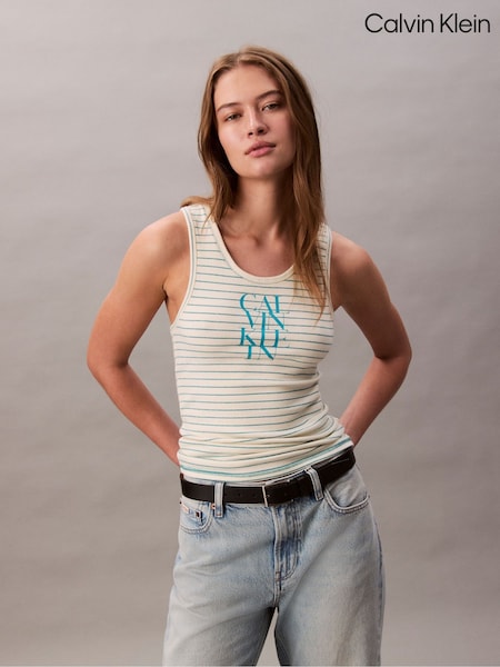Gelb - Calvin Klein Rib Stripe Tank Top (H55212) | 62 €