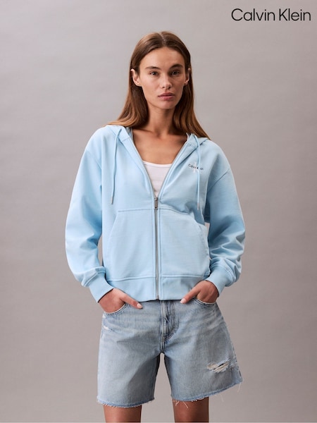 Calvin Klein Blue French Terry Zip Hoodie (H55215) | €136