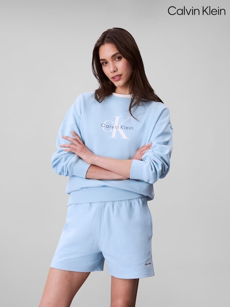 Calvin Klein Blue French Terry Shorts (H55219) | R$ 590