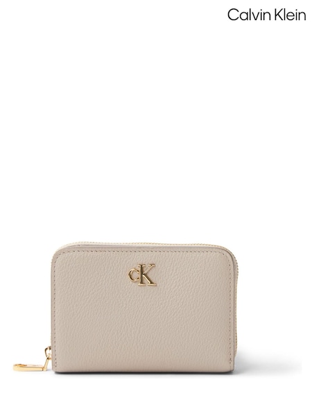 Calvin Klein White Minimal Monogram Leather Wallet (H55220) | €69