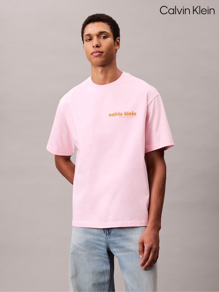 Calvin Klein Pink Short Sleeve Resort T-Shirt (H55247) | AED320