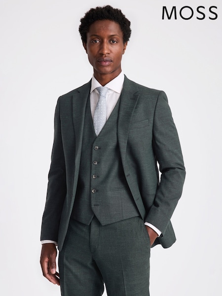 MOSS Green Slim Fit Puppy Tooth Jacket (H55267) | $286