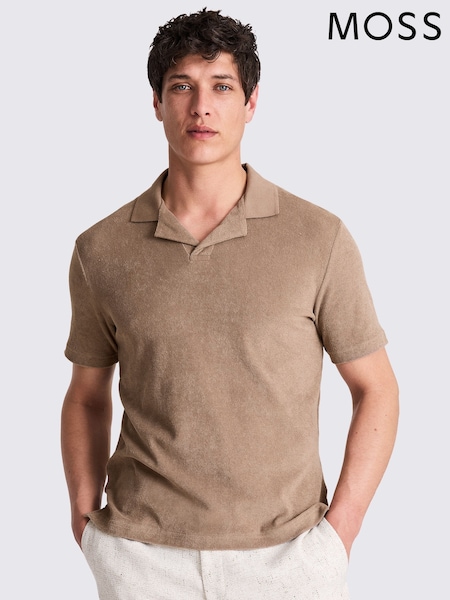 MOSS Natural Terry Towelling Skipper 100% Cotton Polo Shirt (H55291) | R$ 445