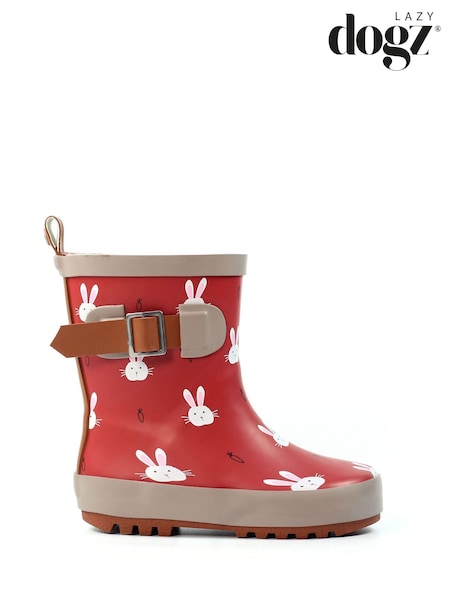 Lazy Dogz Red Bunny Design Toddler Wellingtons (H55302) | LEI 179
