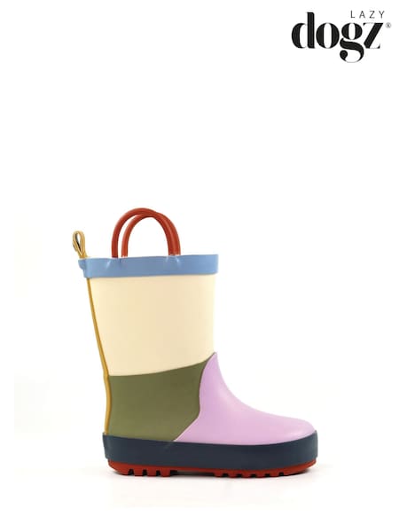 Lazy Dogz Purple Bubblegum Toddler Colour Block Wellingtons (H55304) | €33