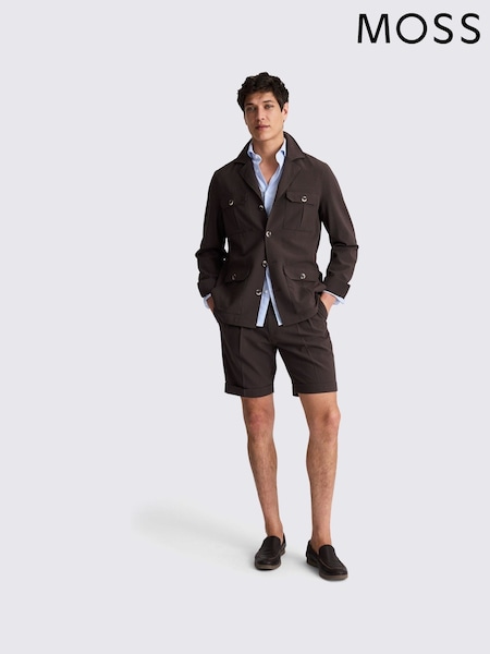 MOSS Brown Seersucker Safari Shacket (H55318) | R$ 985