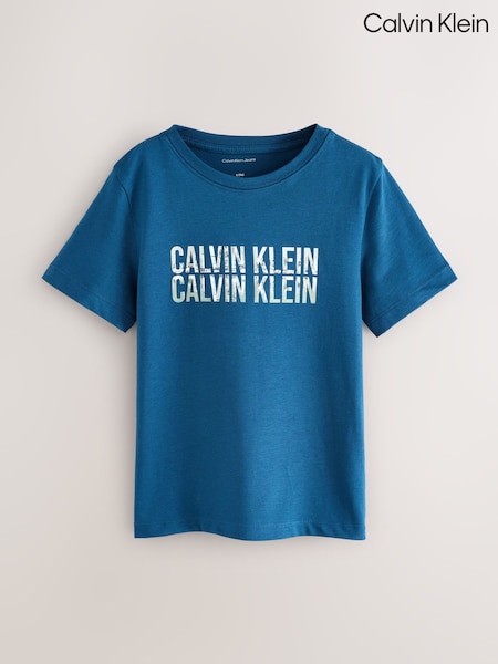 Blau - Calvin Klein Short Sleeve T-Shirt (H55319) | 78 € - 94 €