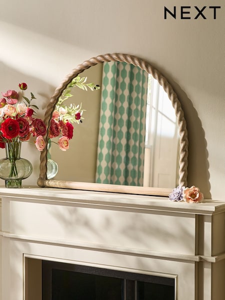 Brown Barley Twist Over Mantel Wall Mirror (H55430) | SGD 252