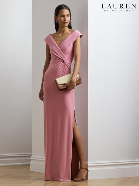 Lauren Ralph Lauren Pink Leonidas Sleeveless V-Neck Rouched Gown (H55448) | 404 €