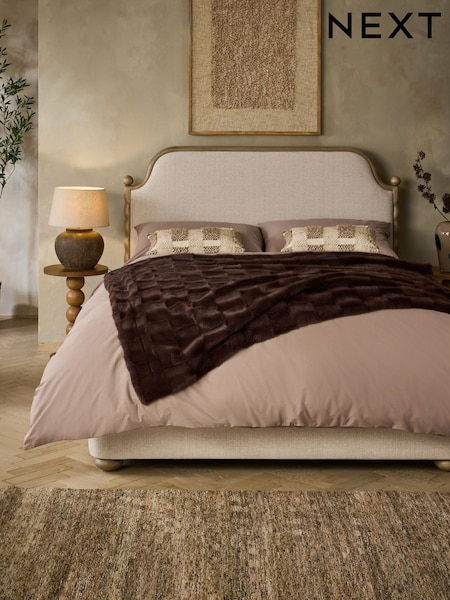 Barley Wooden Bobbin Ottoman Storage Upholstered Bed Frame