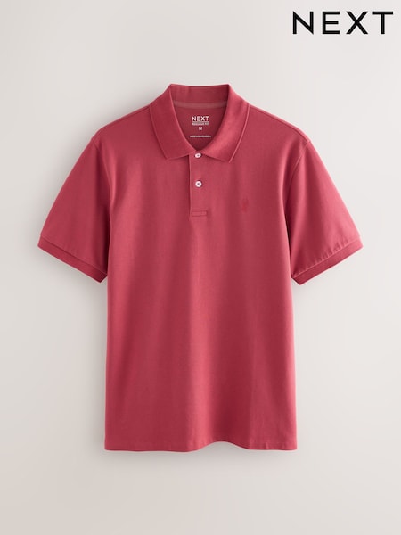 Red Regular Fit Long-Sleeve Pique Polo Shirt (H55476) | €23.50
