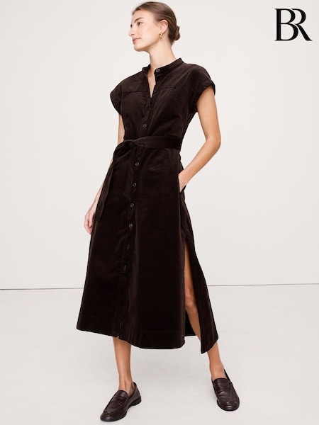 Banana Republic Brown Corduroy Midi Shirt Dress (H55541) | € 250