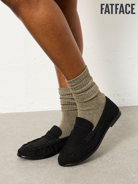 FatFace Black Suede Loafer Flat (H55658) | €95