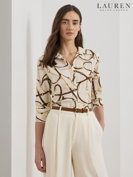 Lauren Ralph Lauren Cream Kirsty Belt Print Shirt (H55777) | 8,952 UAH