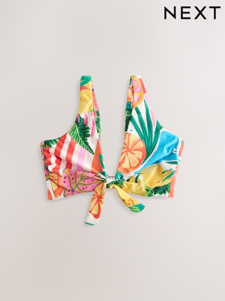 Red/Green Tropical DD+ Knot Front Plunge Bikini Top (H55893) | €39
