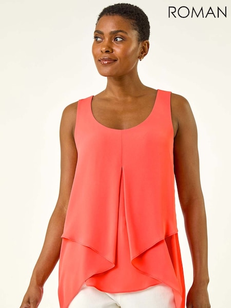 Rosa - Roman Asymmetric Sleeveless Vest Blouse (H55951) | 37 €