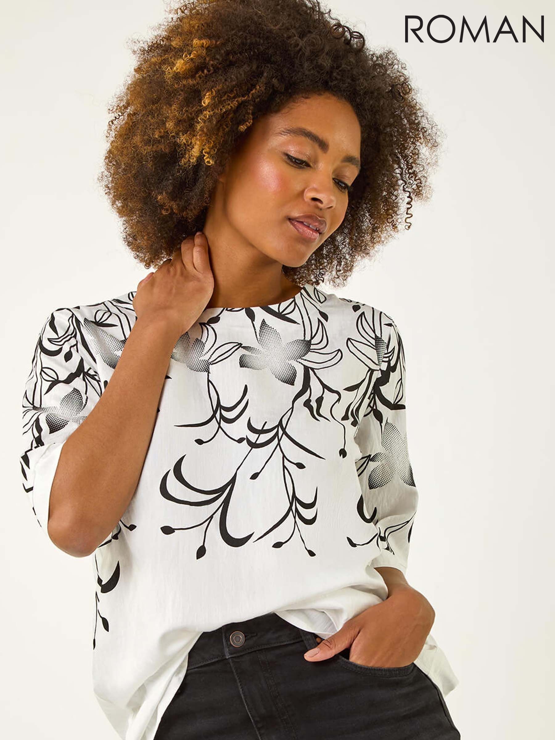 Women's T-Shirts Floral Holiday Long Line Tops | Next Oman