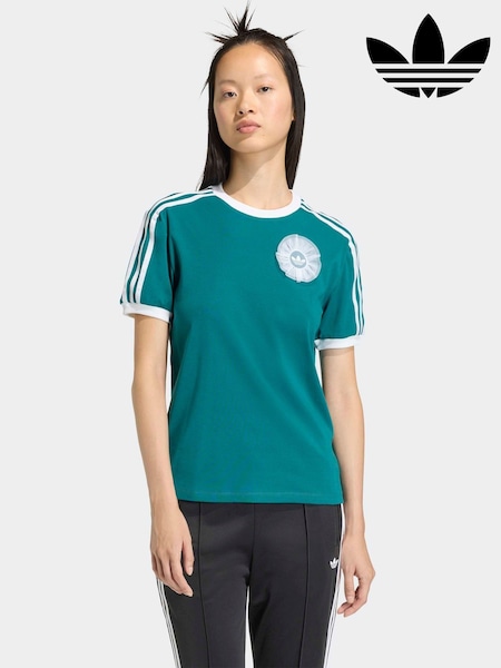 adidas Originals Teal Blue Lace Branding T-Shirt (H55974) | €46