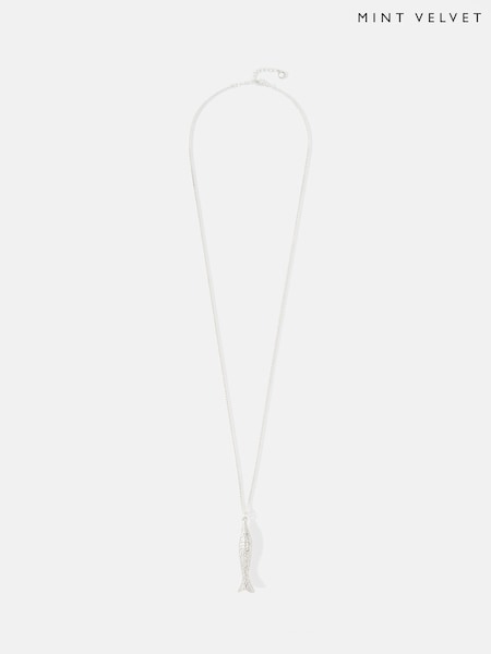 Mint Velvet Silver Tone Fish Pendant Necklace (H56160) | €28