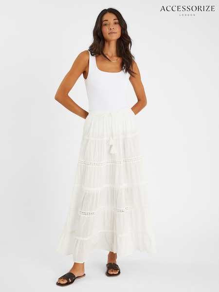 Accessorize Tiered 100% Cotton Maxi Skirt (H56178) | ‏226‏₪