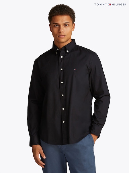 Tommy Hilfiger Black Regular Fit Flex Poplin Shirt (H56210) | €99