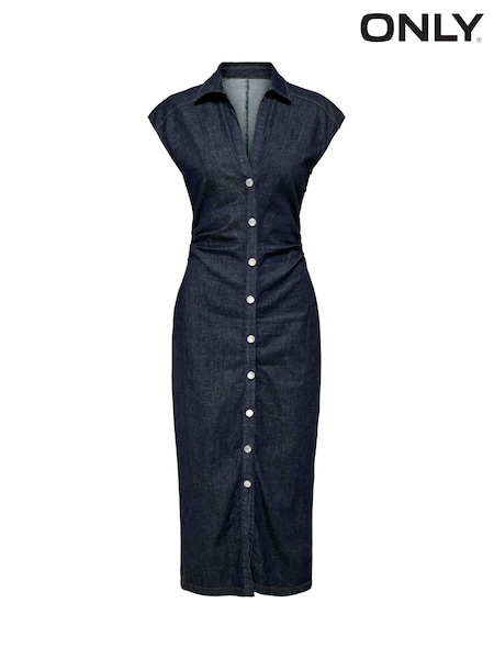 ONLY Blue Sleeveless Midi Denim Dress (H56246) | €51