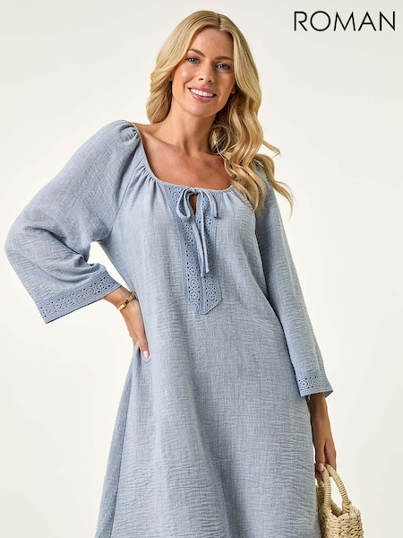 Roman Petite Lace Trim Dress (H56414) | R$ 545