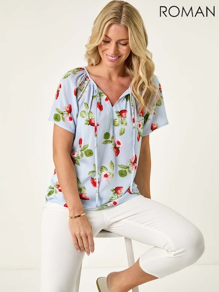 Roman Petite Strawberry Lace Trim Blouse (H56425) | R$ 385