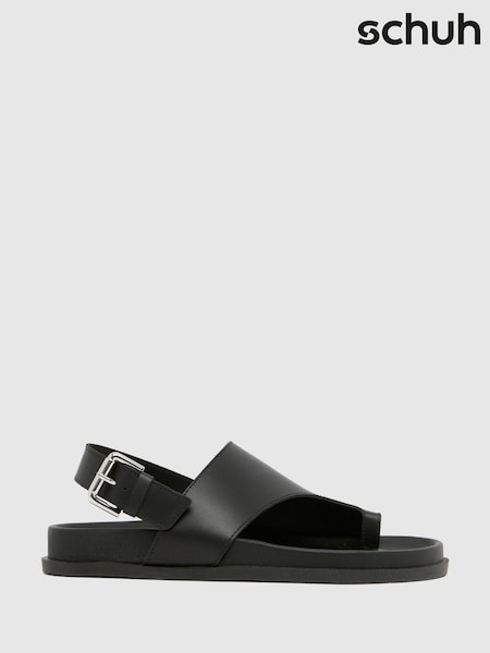 Schuh Tamsyn Leather Toe Post Black Sandals (H56502) | R$ 495