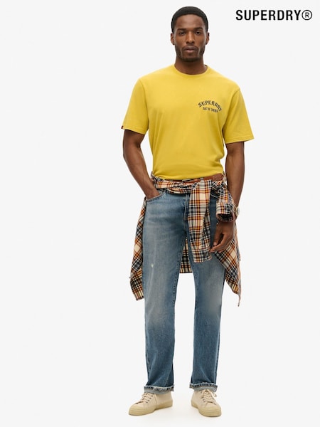 Superdry Yellow Loose Neo Trad Tattoo 100% Cotton T-Shirt (H56511) | R$ 295