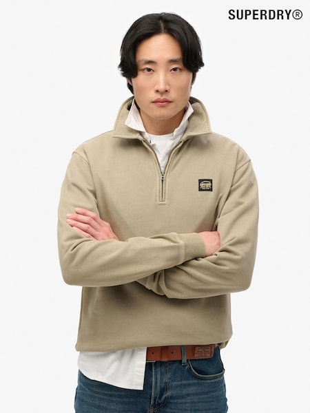 Superdry Green Contrast Stitch Half Zip Top (H56513) | R$ 545
