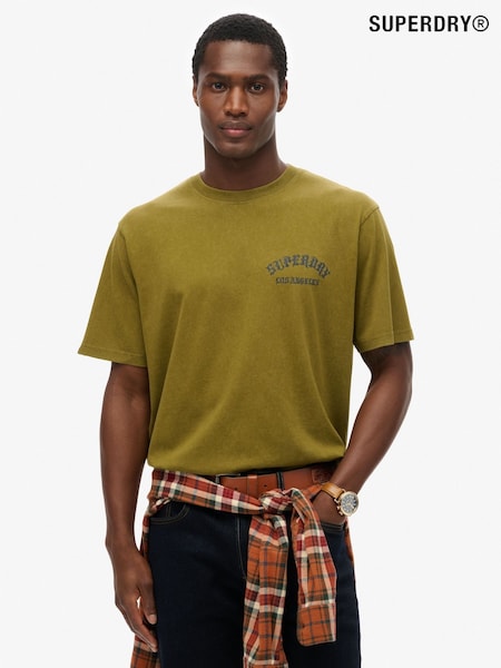 Superdry Green Loose Neo Trad Tattoo 100% Cotton T-Shirt (H56514) | R$ 295