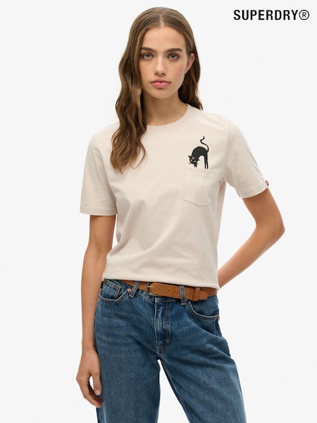 Superdry Nude Psychic Readings Relaxed 100% Cotton T-Shirt (H56524) | AZN 68