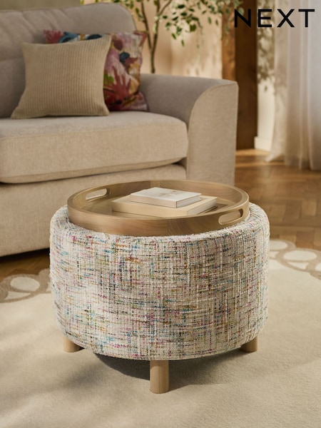 Multi Chenille Ashton Upholstered Storage Stool (H56667) | €190