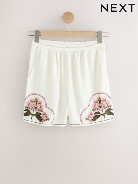 Ecru Summer Shorts With Linen (H56715) | €56
